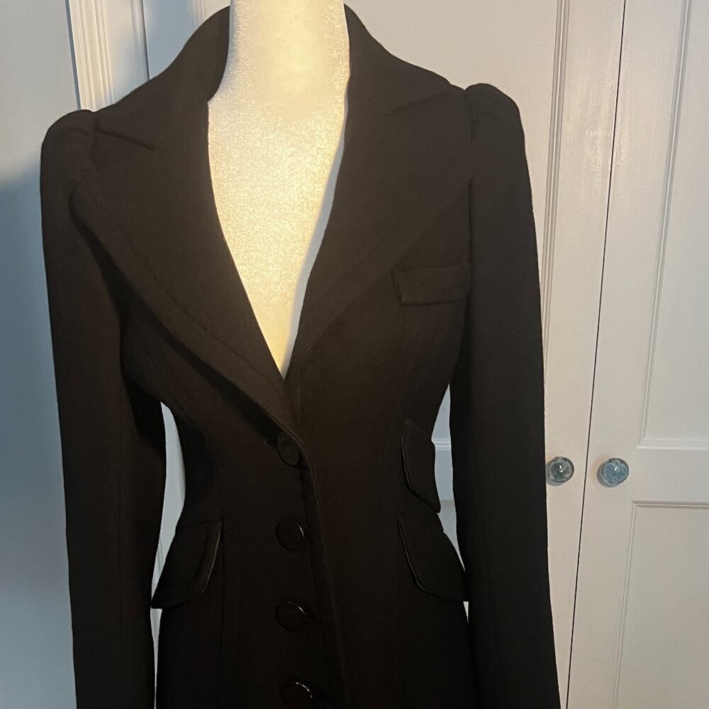 Smythe Coat - Black - 100% Wool Laine - Size 4